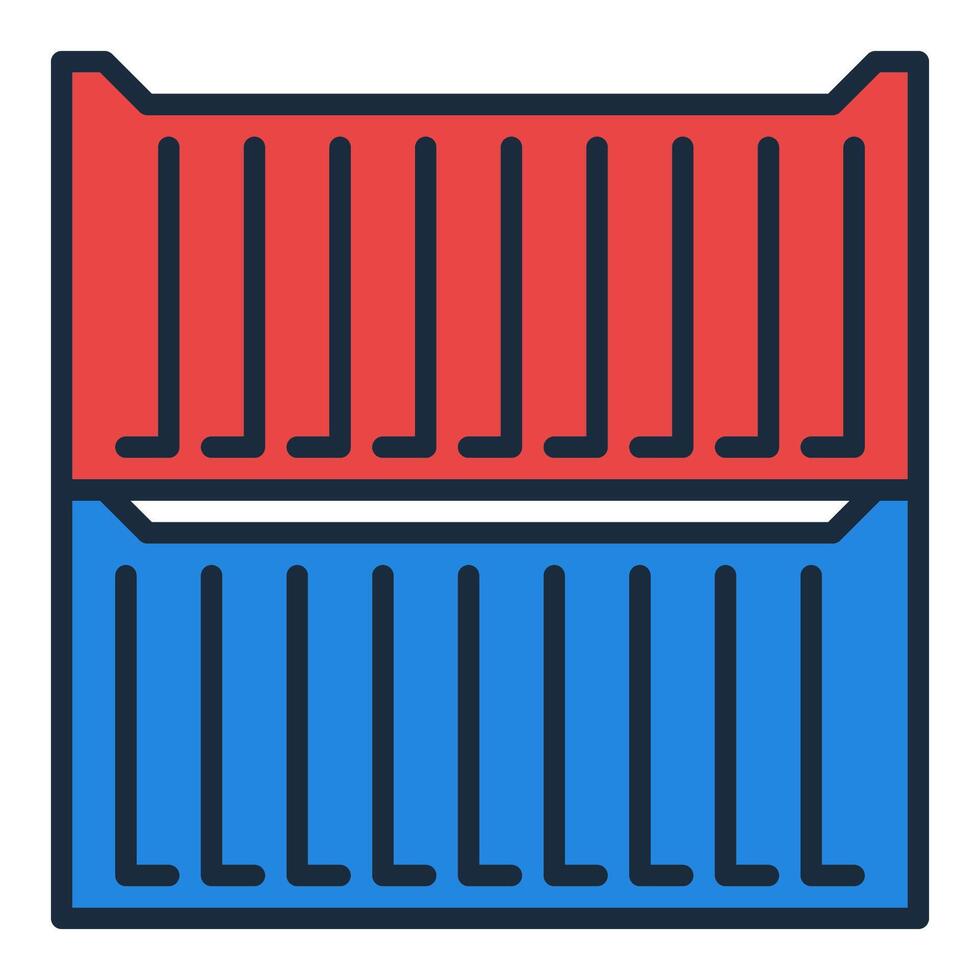 Pair of Shipping Containers colored icon or symbol vector