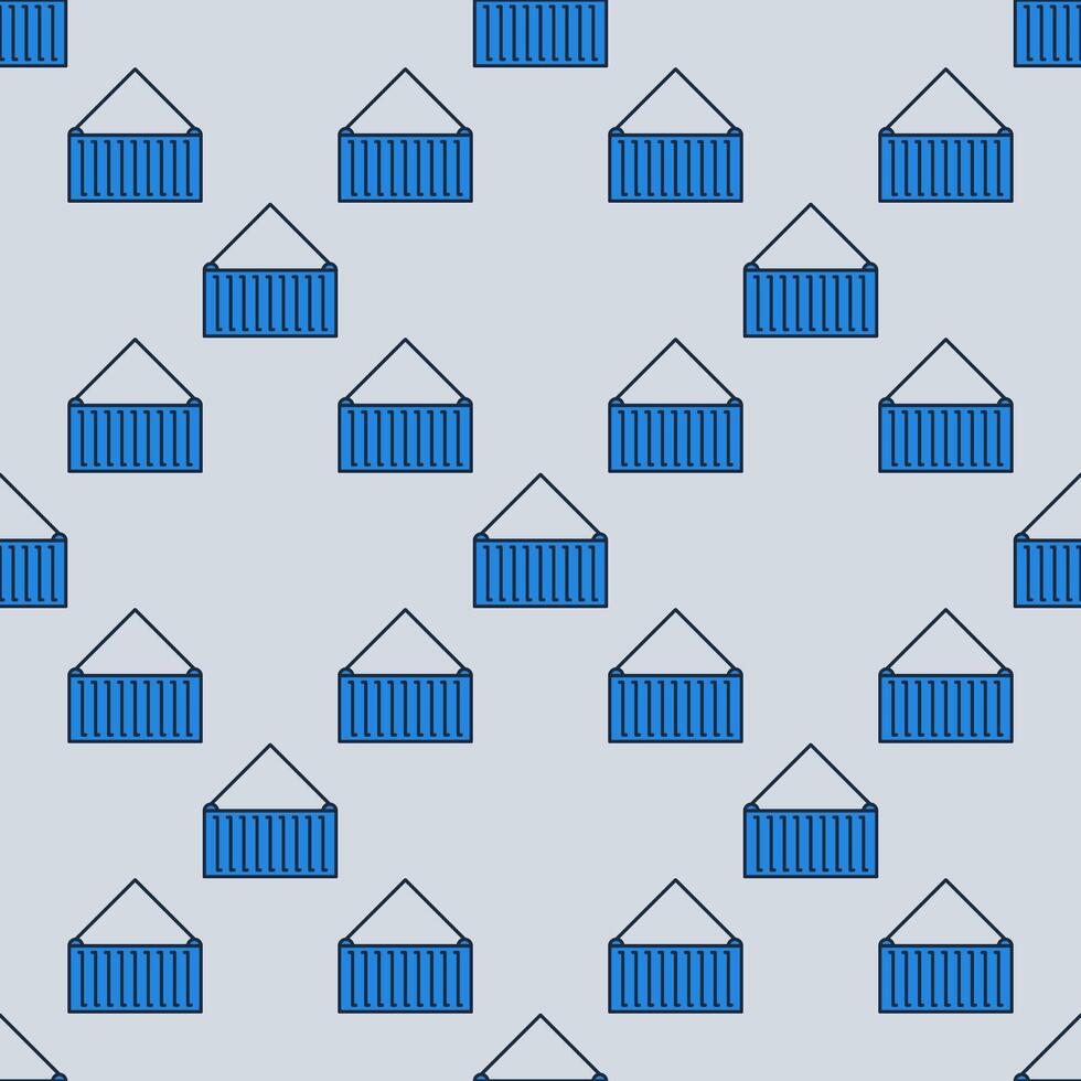 Blue Container colored seamless pattern vector