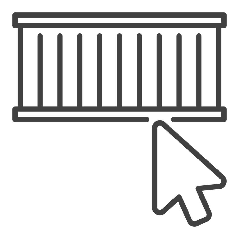 Mouse click on Shipping Container symbol in line style vector