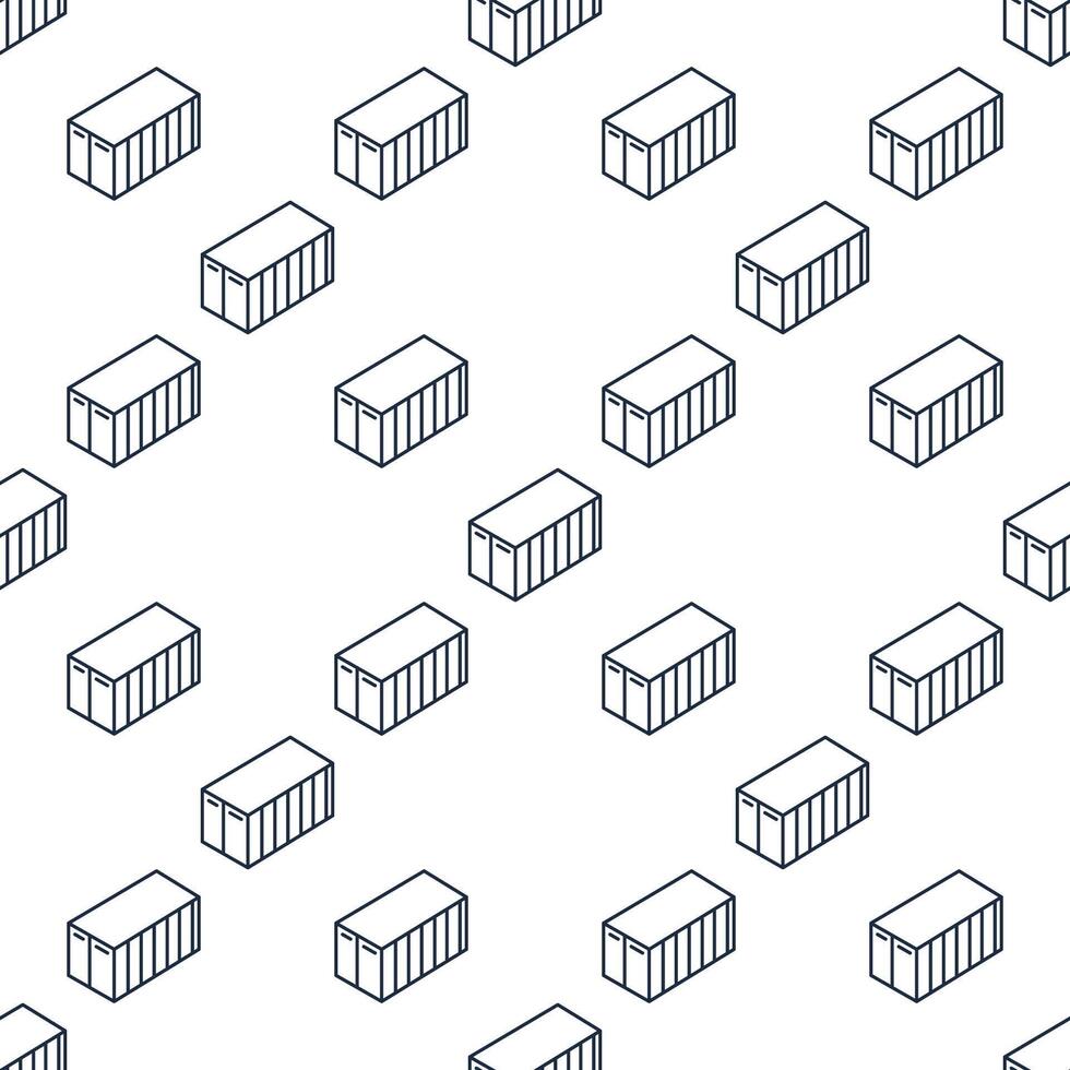 Shipping Container outline seamless pattern or background vector