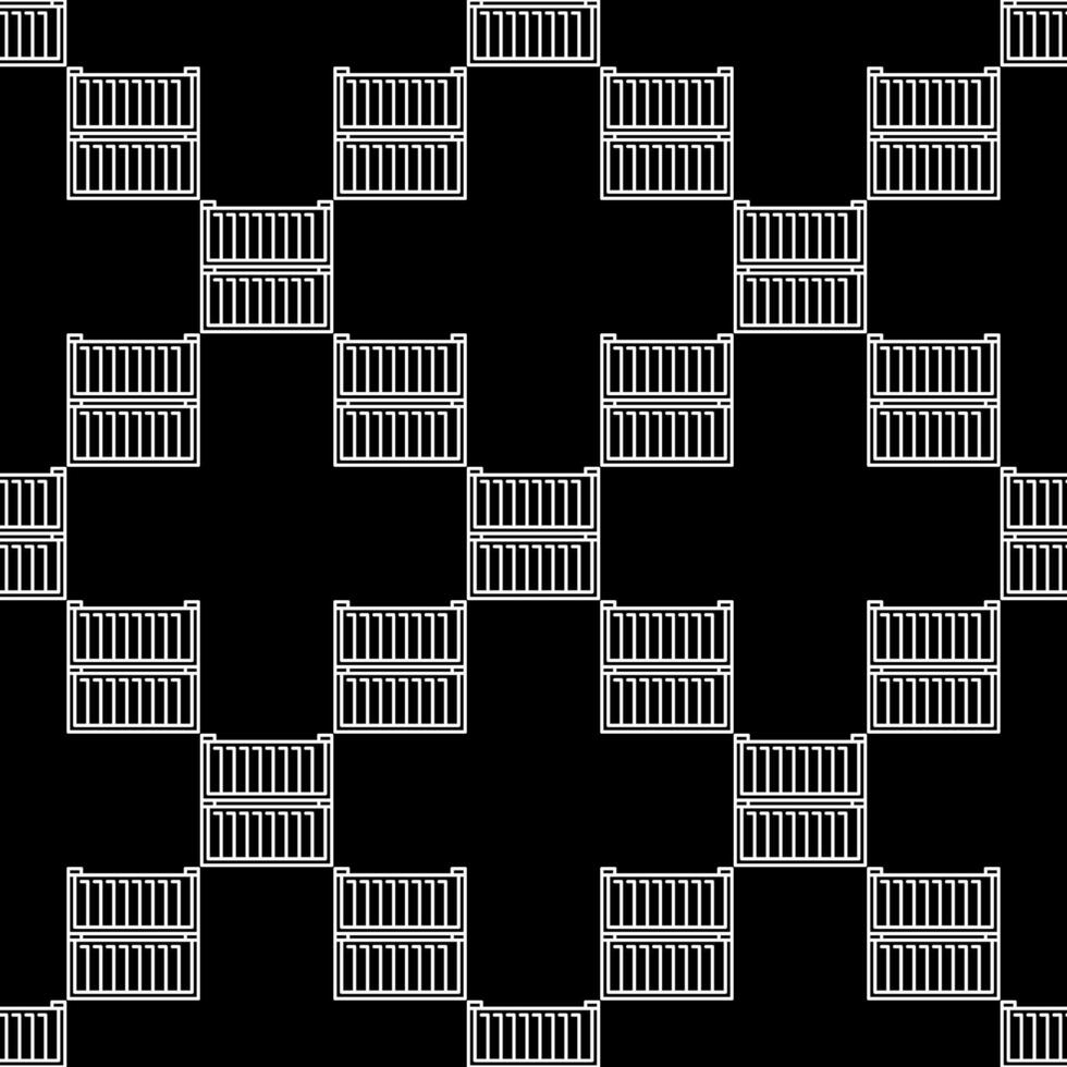 Two Shipping Containers outline seamless pattern - transportation background vector