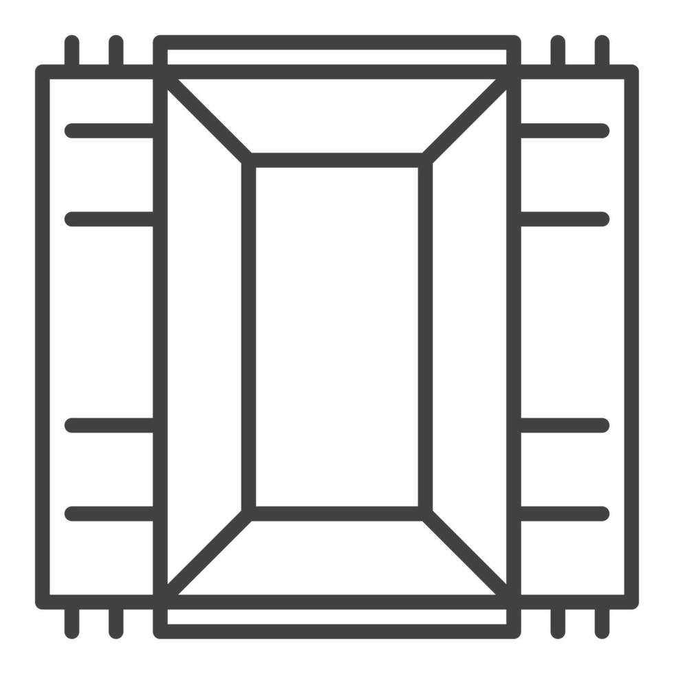 icon of Opened Shipping Container in linear style vector