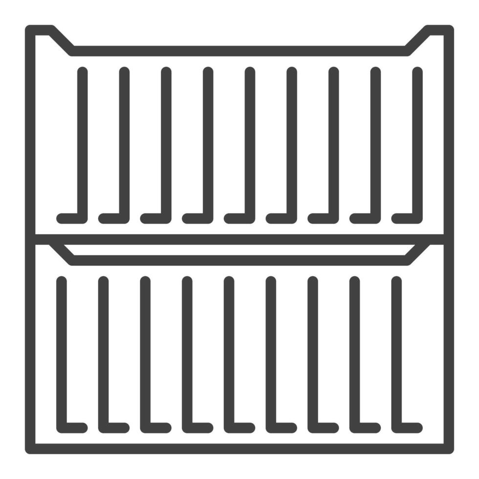 2 Shipping Containers icon or sign with outline design vector