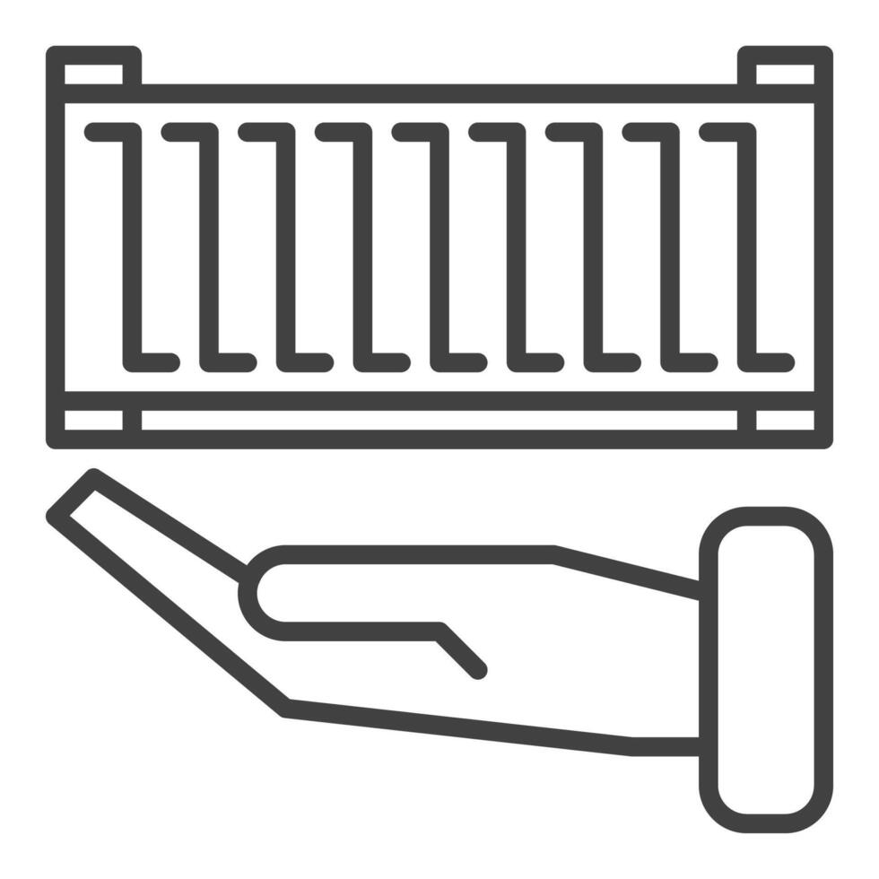 Hand with Shipping Container icon sign vector