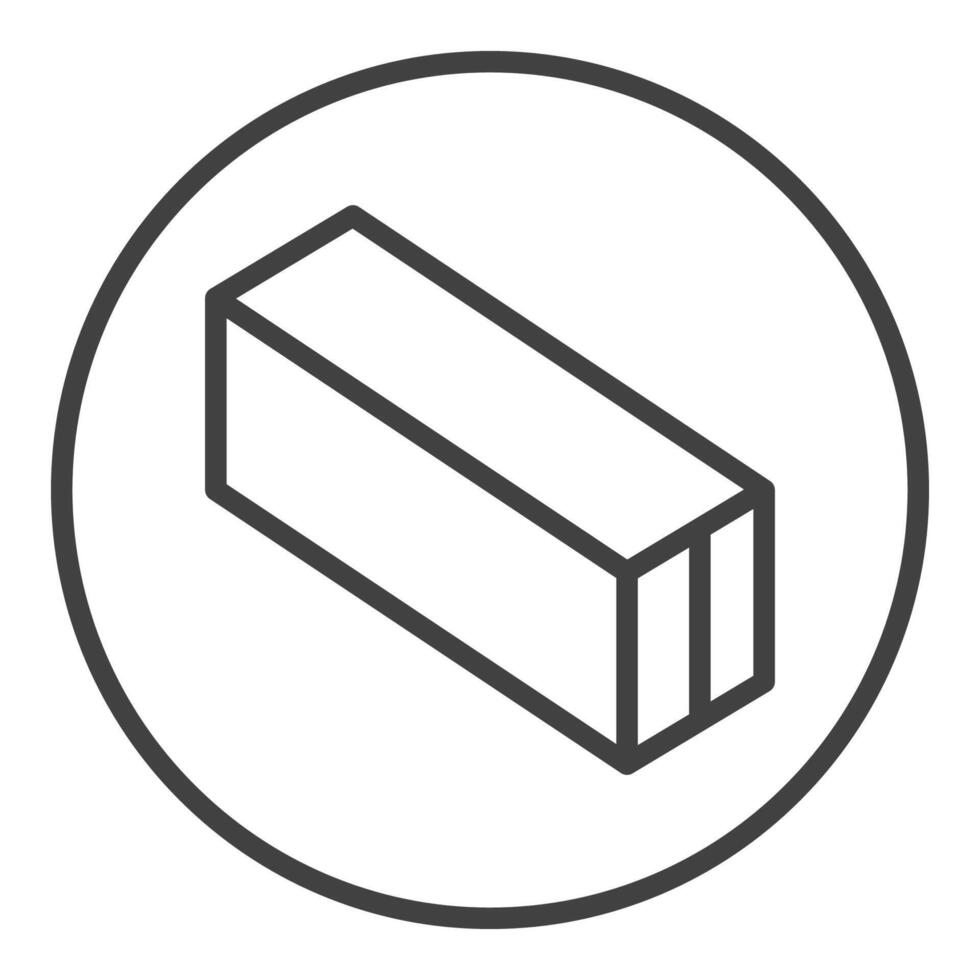 Container in Circle icon with line design vector