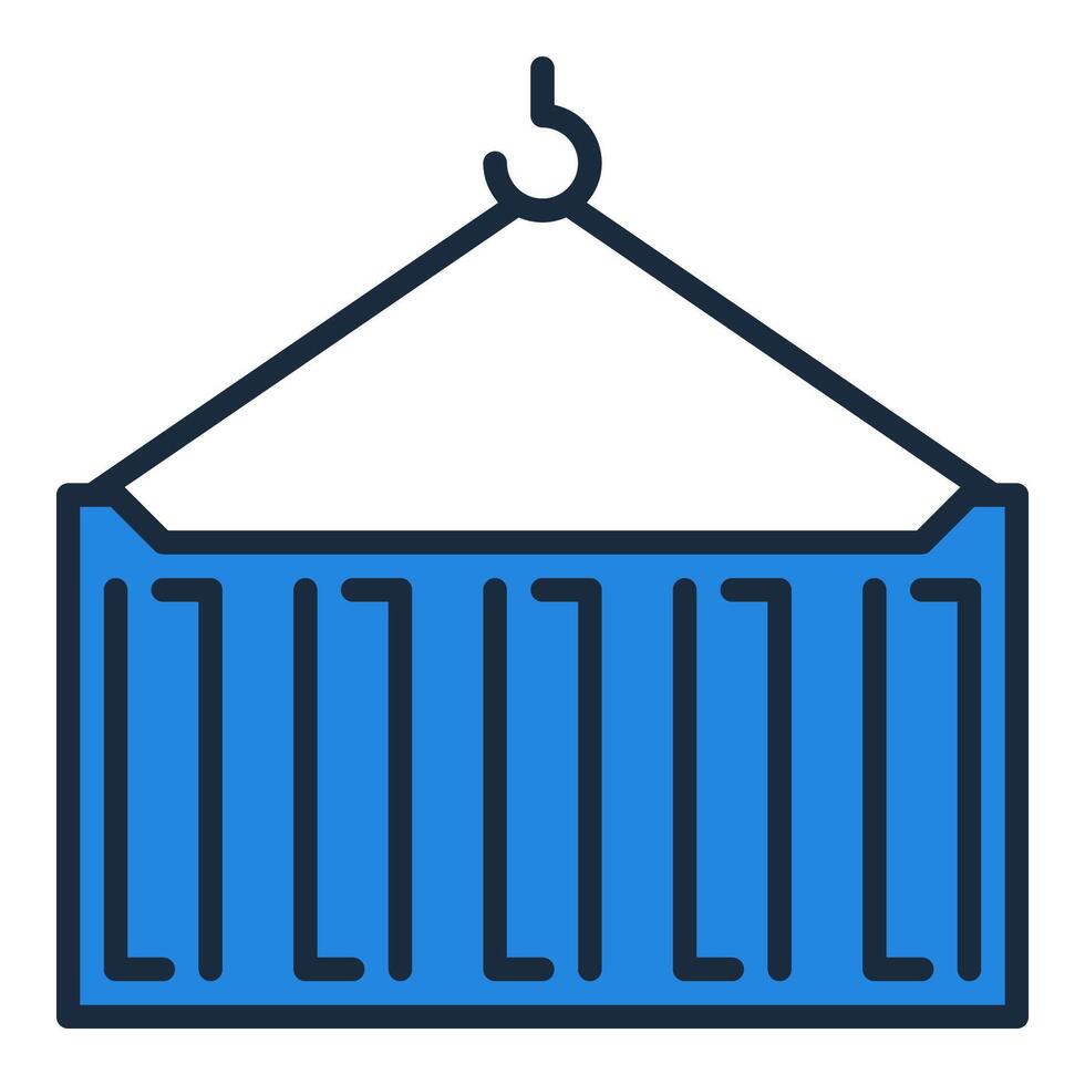Blue Shipping Container colored concept icon vector