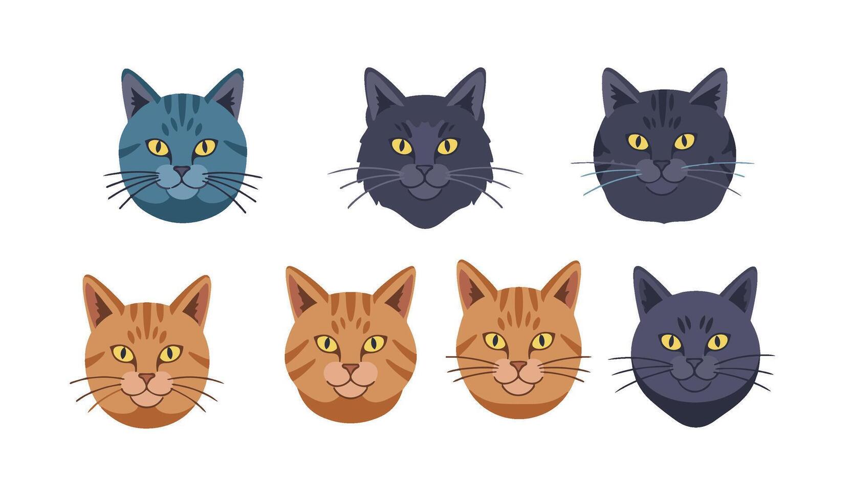 Whimsical Cat Emotions Art Perfect for Crafting Fun Accessories vector