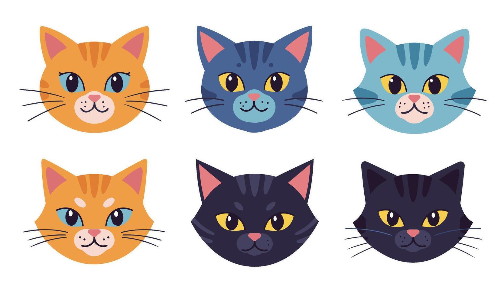 Adorable Cat Emotions Art for Creative Merch and Design Ventures vector