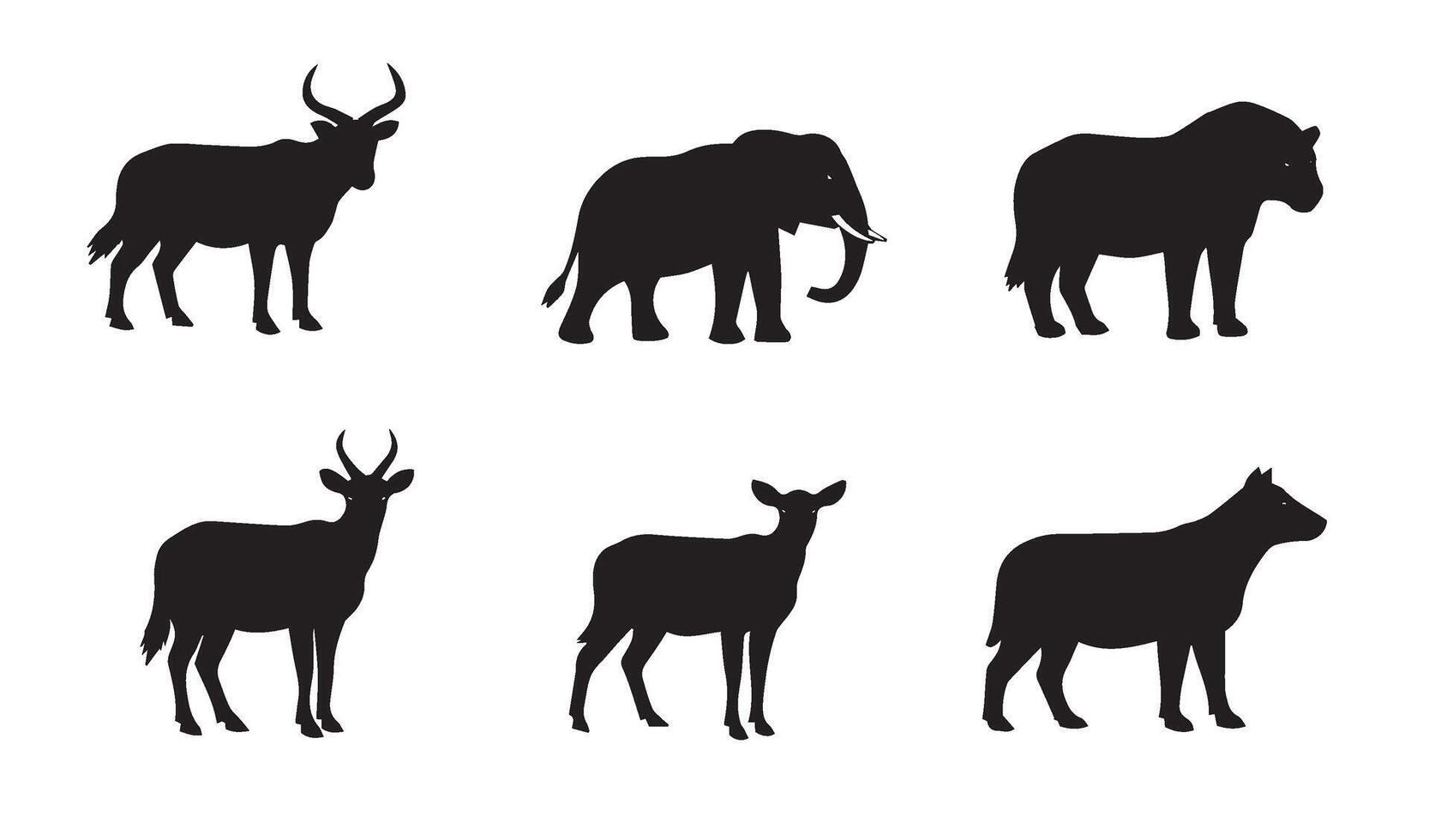 Dynamic Wildlife Silhouettes Art Perfect for Ecological Awareness Campaigns vector
