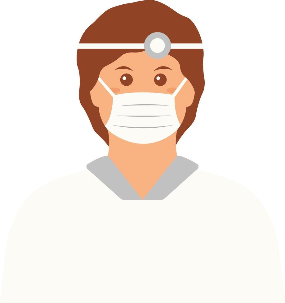 Woman Doctor Character with Mask. vector