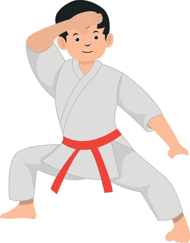 Karate Children Character on White Background vector