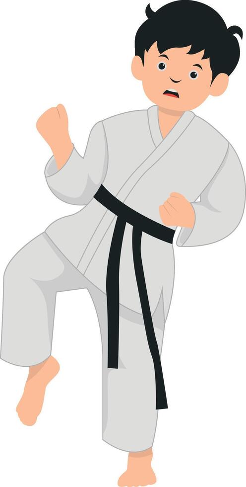 Karate Children Character in Flat Design vector