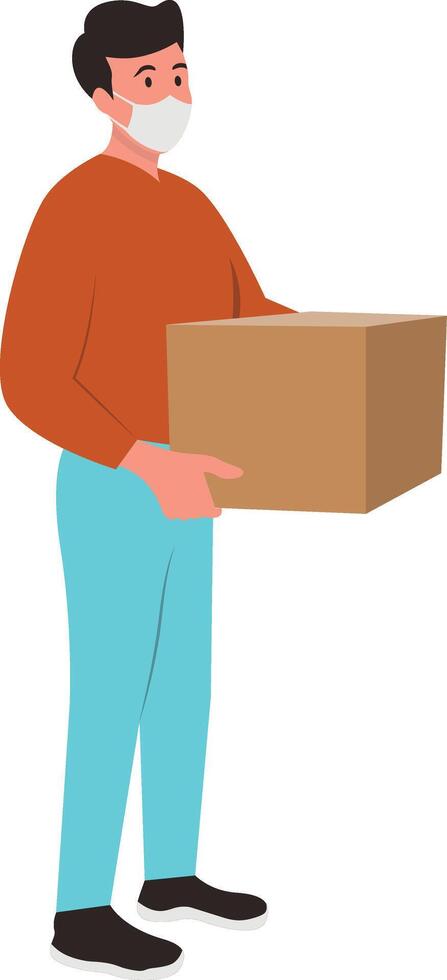 Person Volunteers and Donation in Flat Design vector