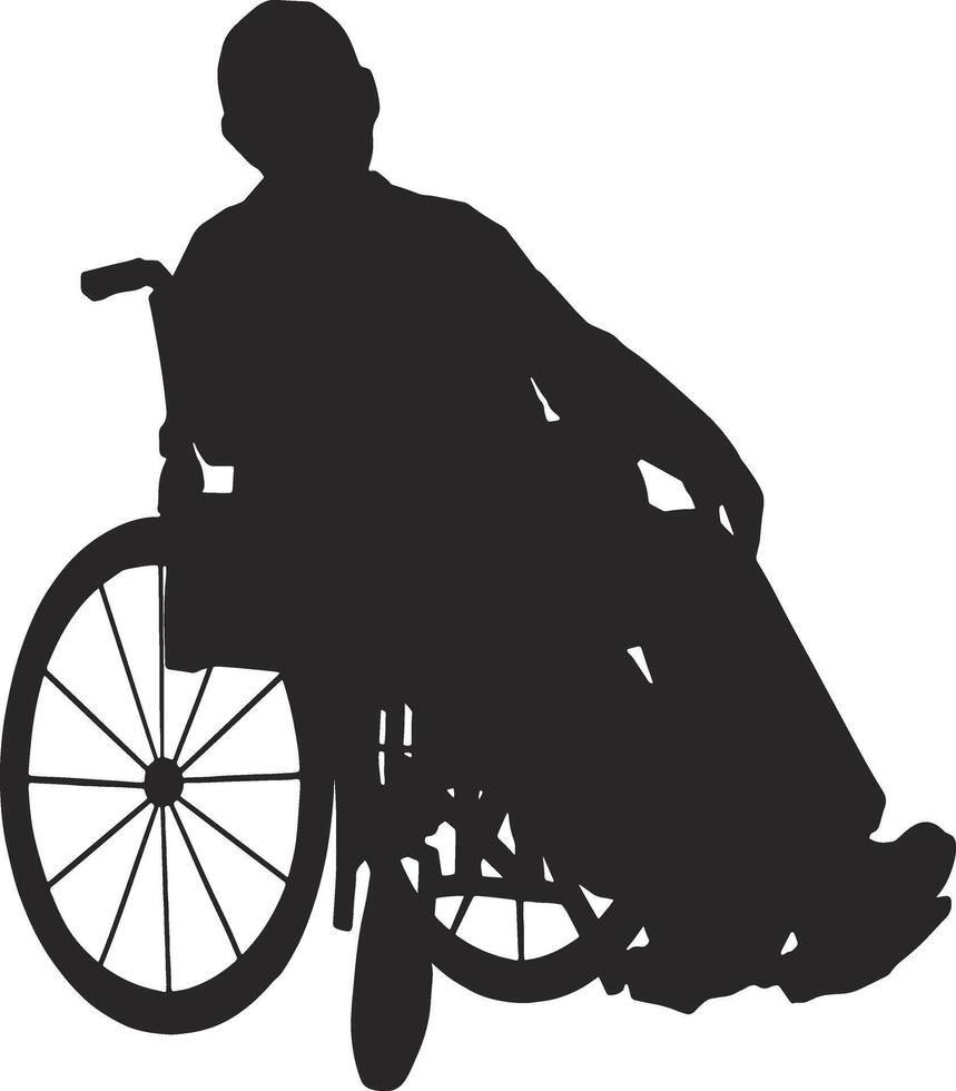 Silhouette of Disabled Wheelchair in Simple Design. vector