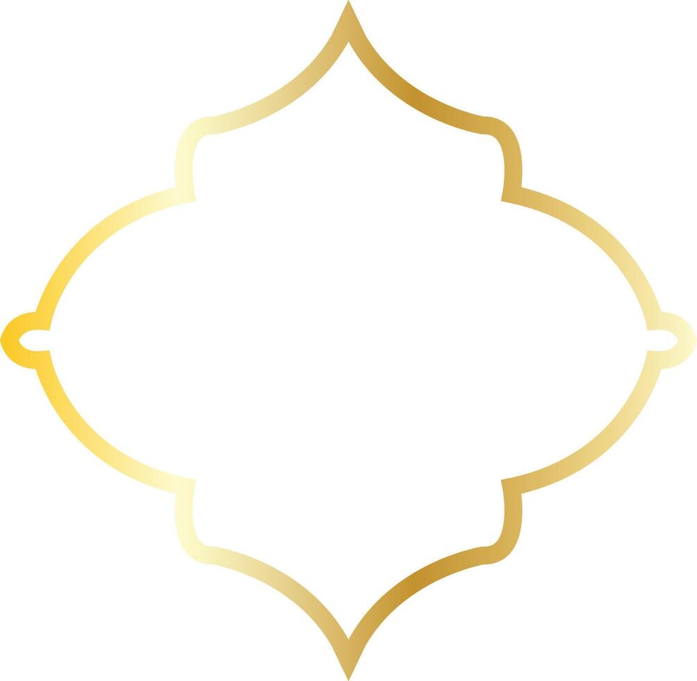 Golden Islamic Frame Decoration in Minimalist Design. vector