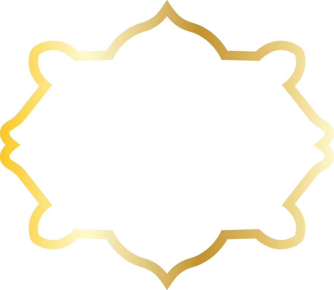 Golden Arabic Frame Decoration Isolated on White Background. vector