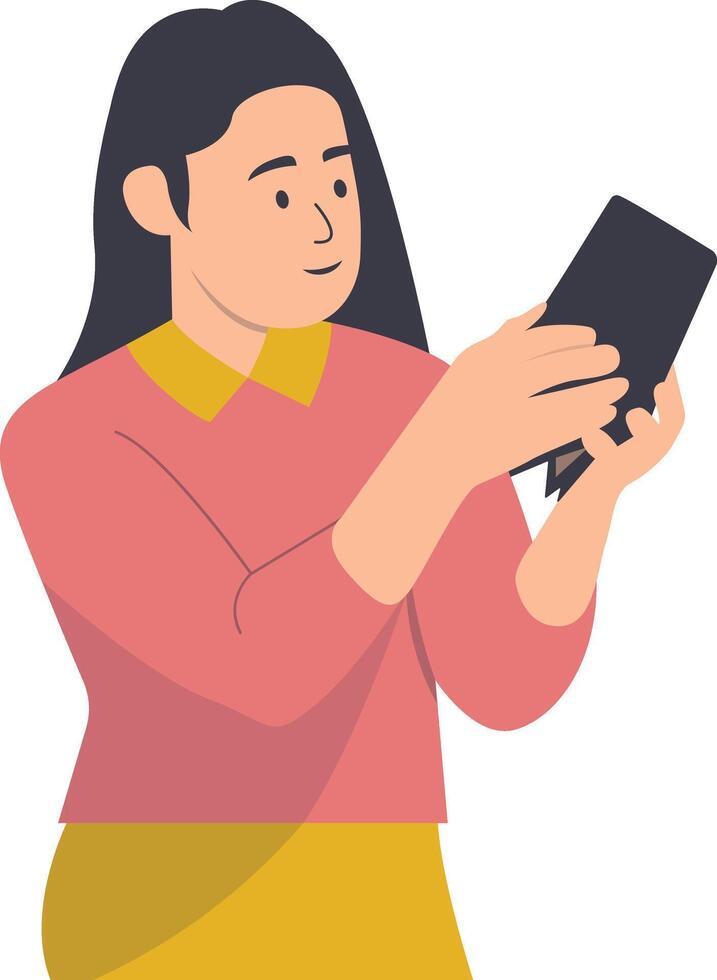 Person Holding Empty Wallet with Flat Cartoon Design vector