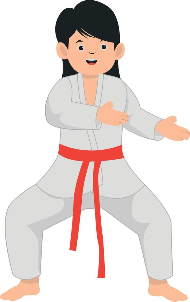 Karate Children Character Isolated on White Background vector