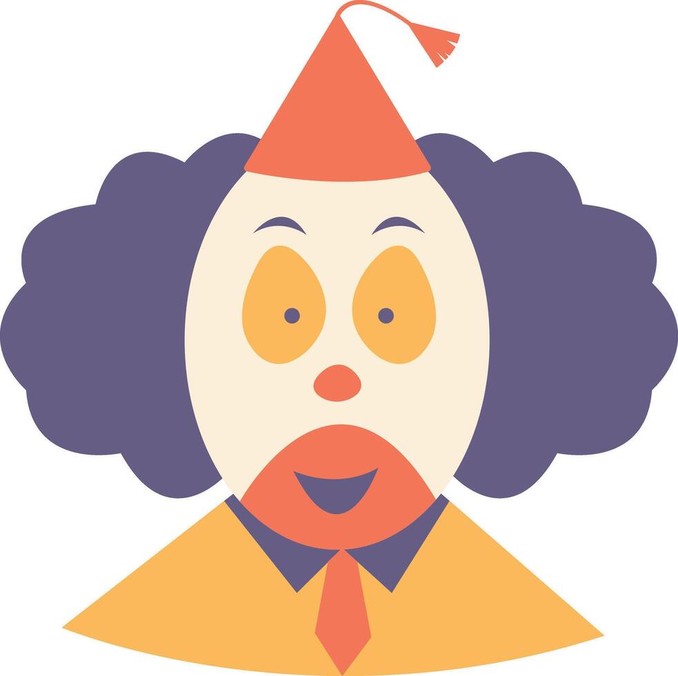 Creepy Clown Mask in Flat Design vector