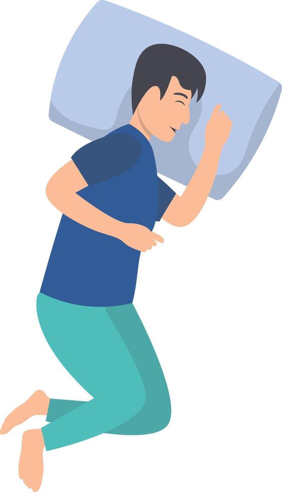 Male Sleeping Pose Illustration. vector