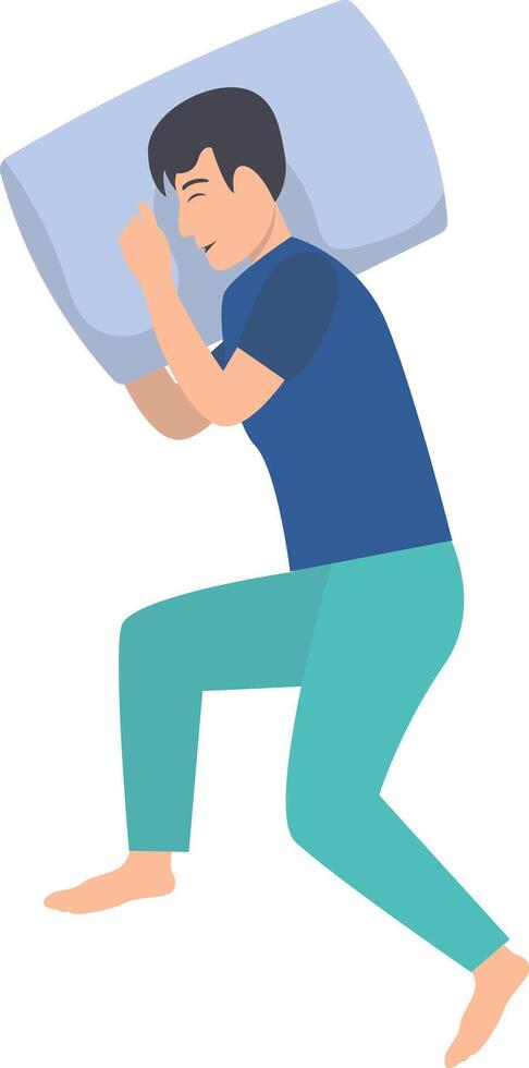 Male Sleeping Pose Illustration with Flat Design vector