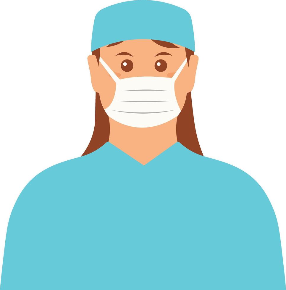 Woman Nurse Character in Flat Design vector