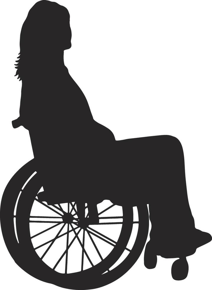 Silhouette of Disabled Wheelchair with Simple Design. vector