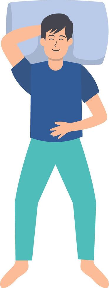 Male Sleeping Pose Illustration on White Background vector