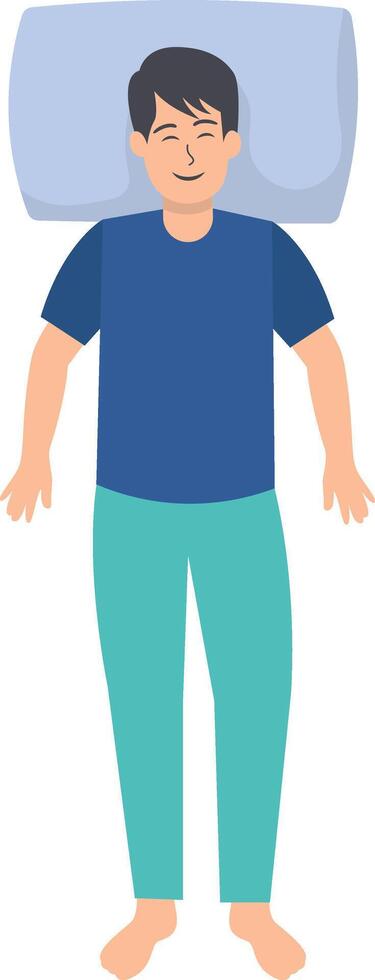 Male Sleeping Pose Illustration Isolated on White Background. vector