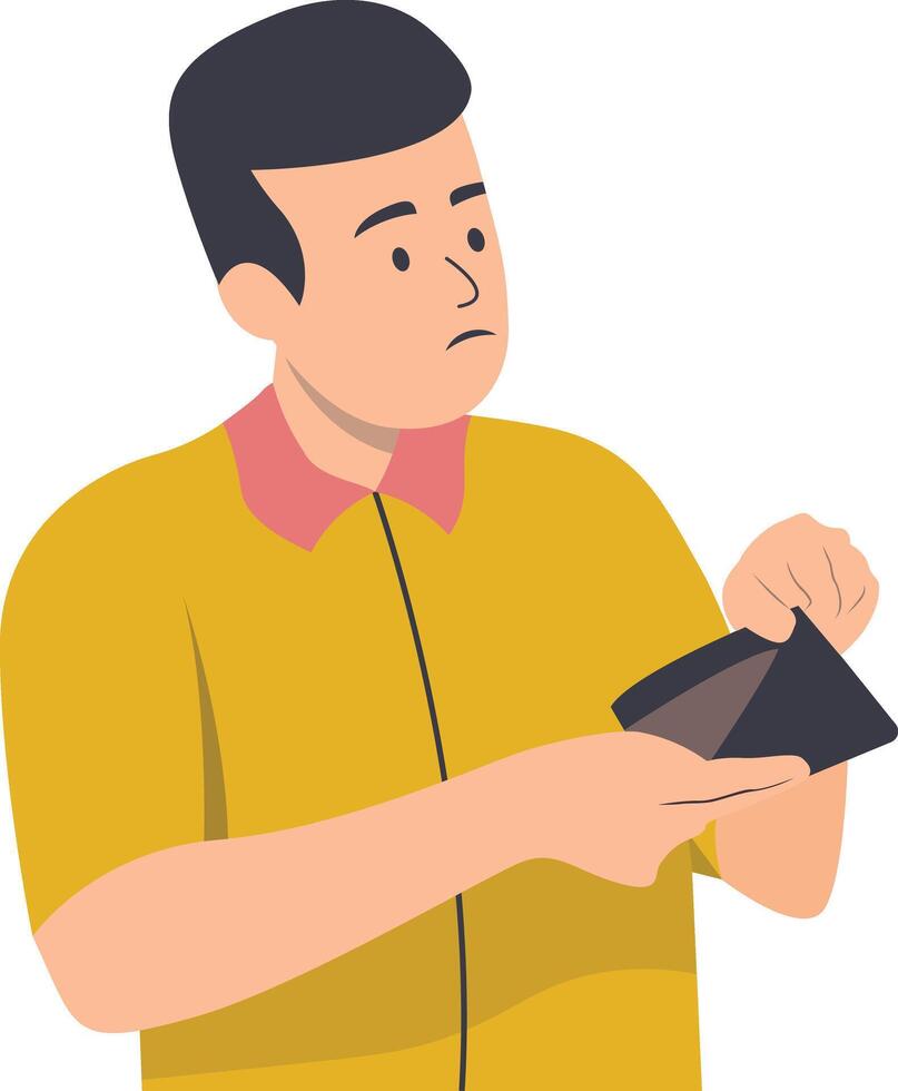 Person Holding Empty Wallet vector