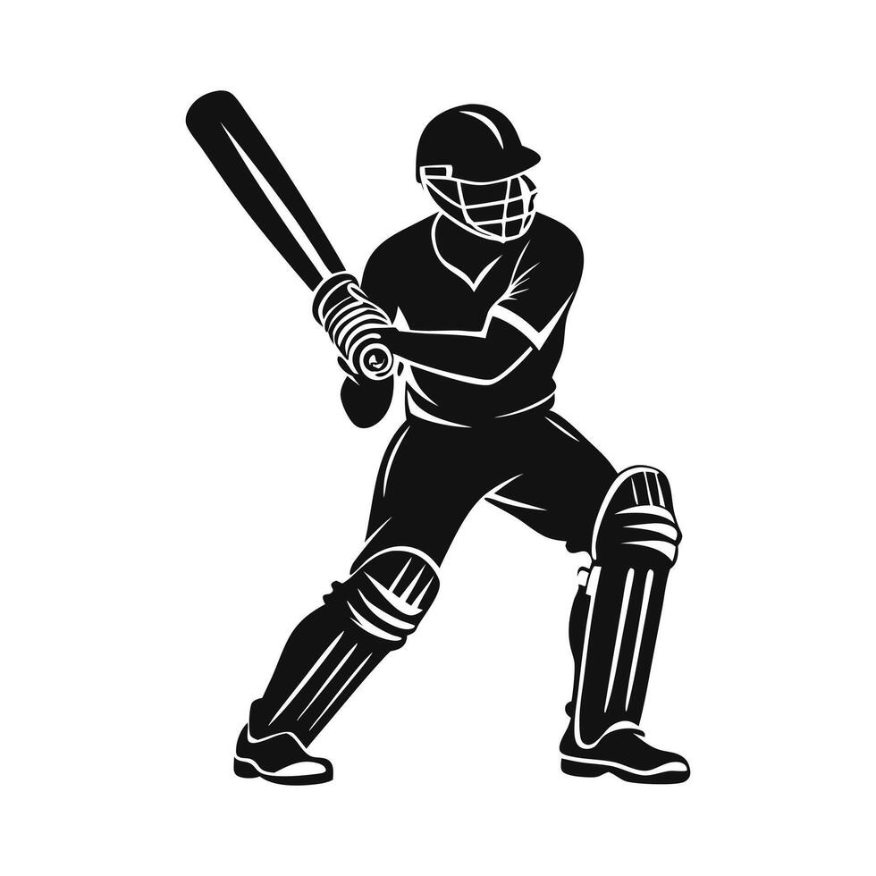 A silhouette of a man holding a bat vector