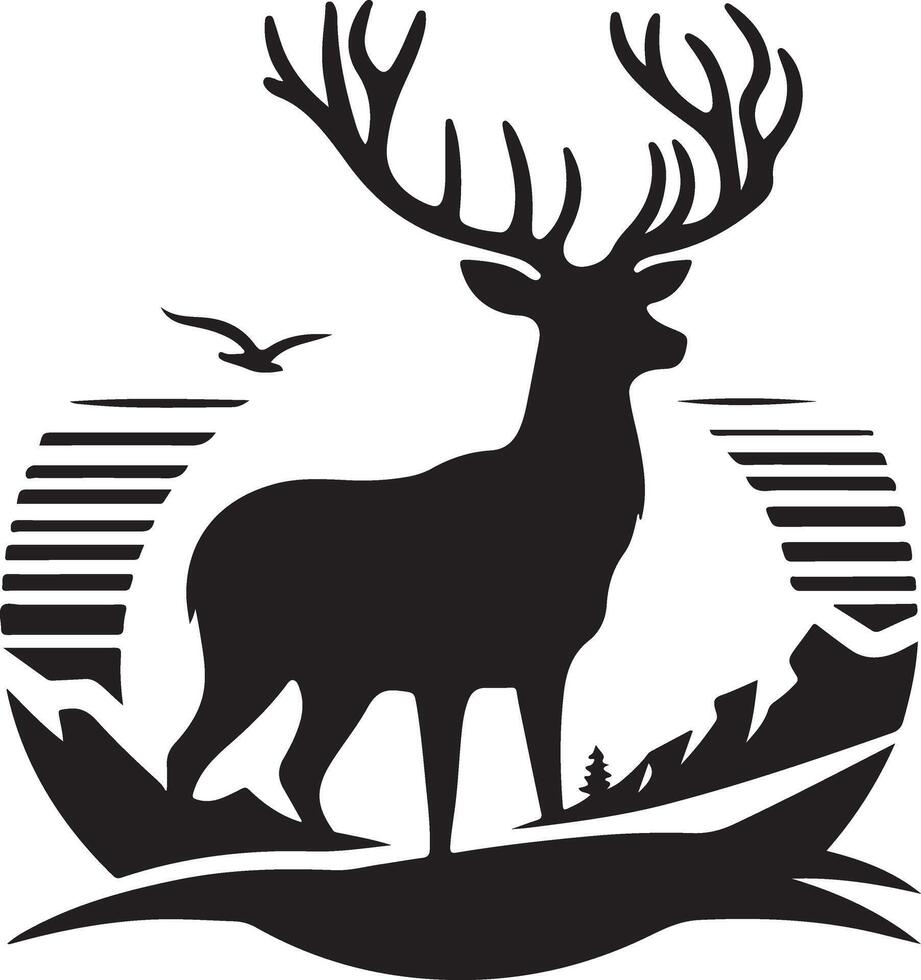 A deer silhouette art illustration vector