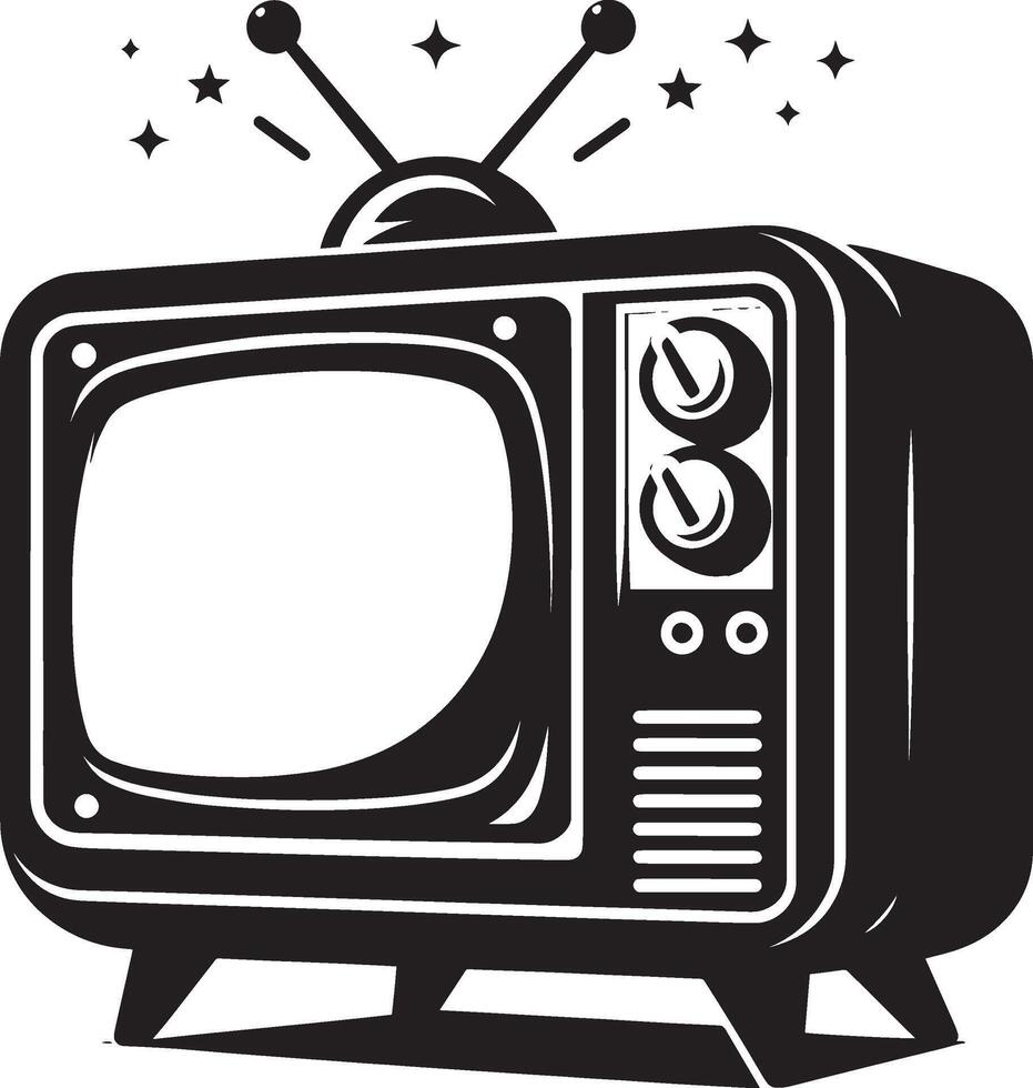 Retro tv with stars illustration vector