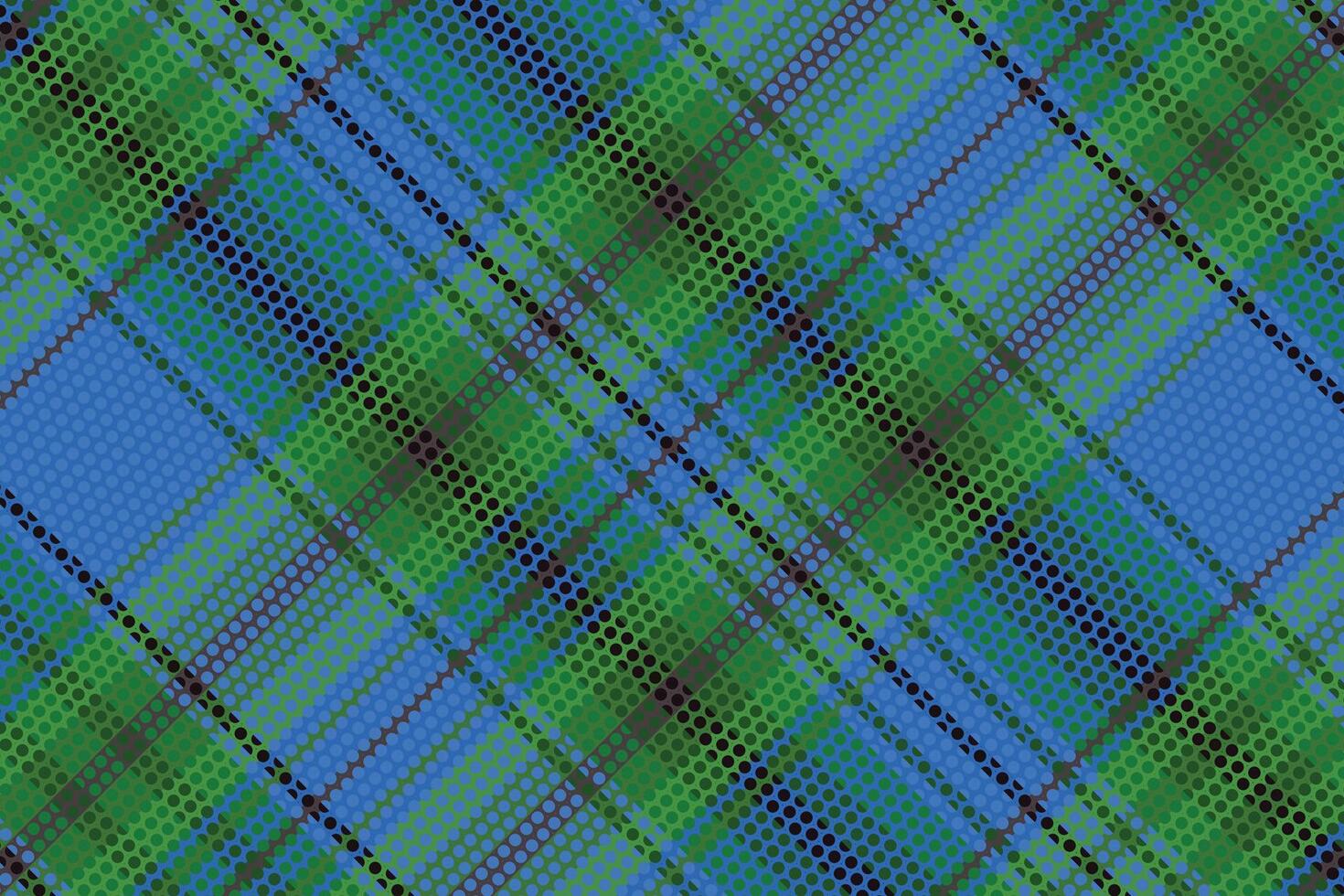 A blue and green plaid fabric pattern vector