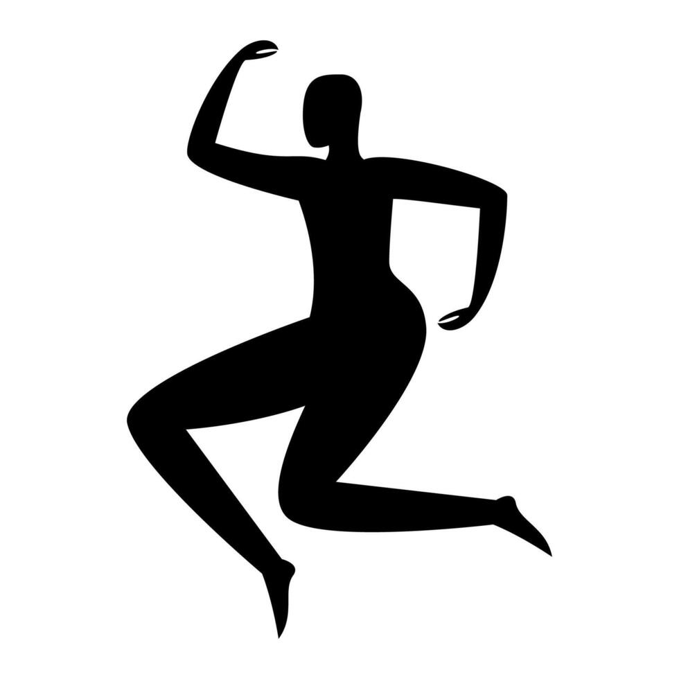 A silhouette of a woman in a running pose vector