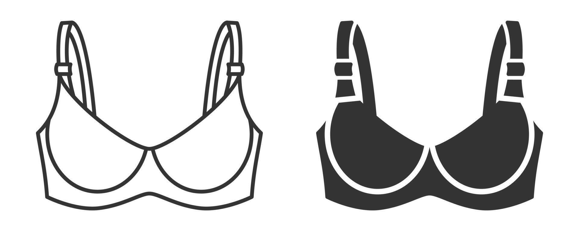 Bra top icon in black and white style vector