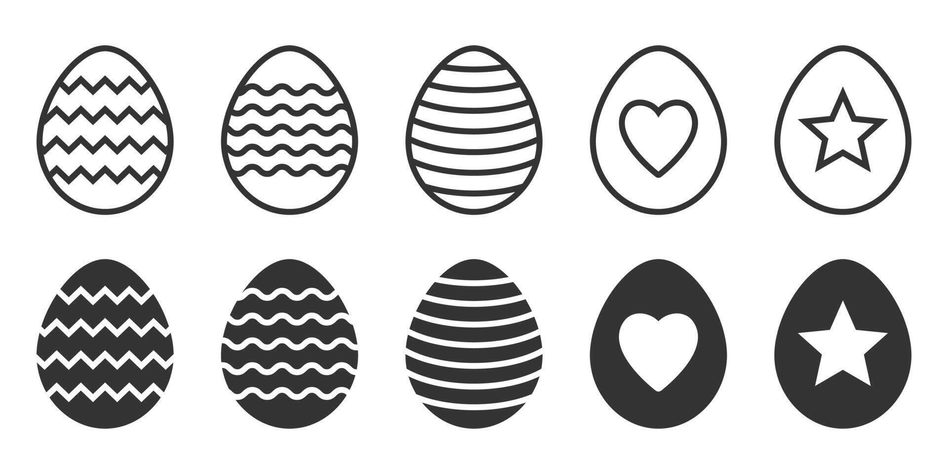 Easter egg icons set vector
