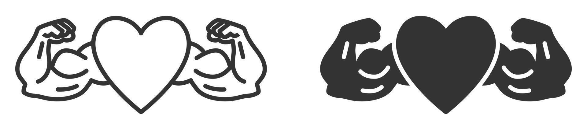 Two black and white images of wings with hearts vector