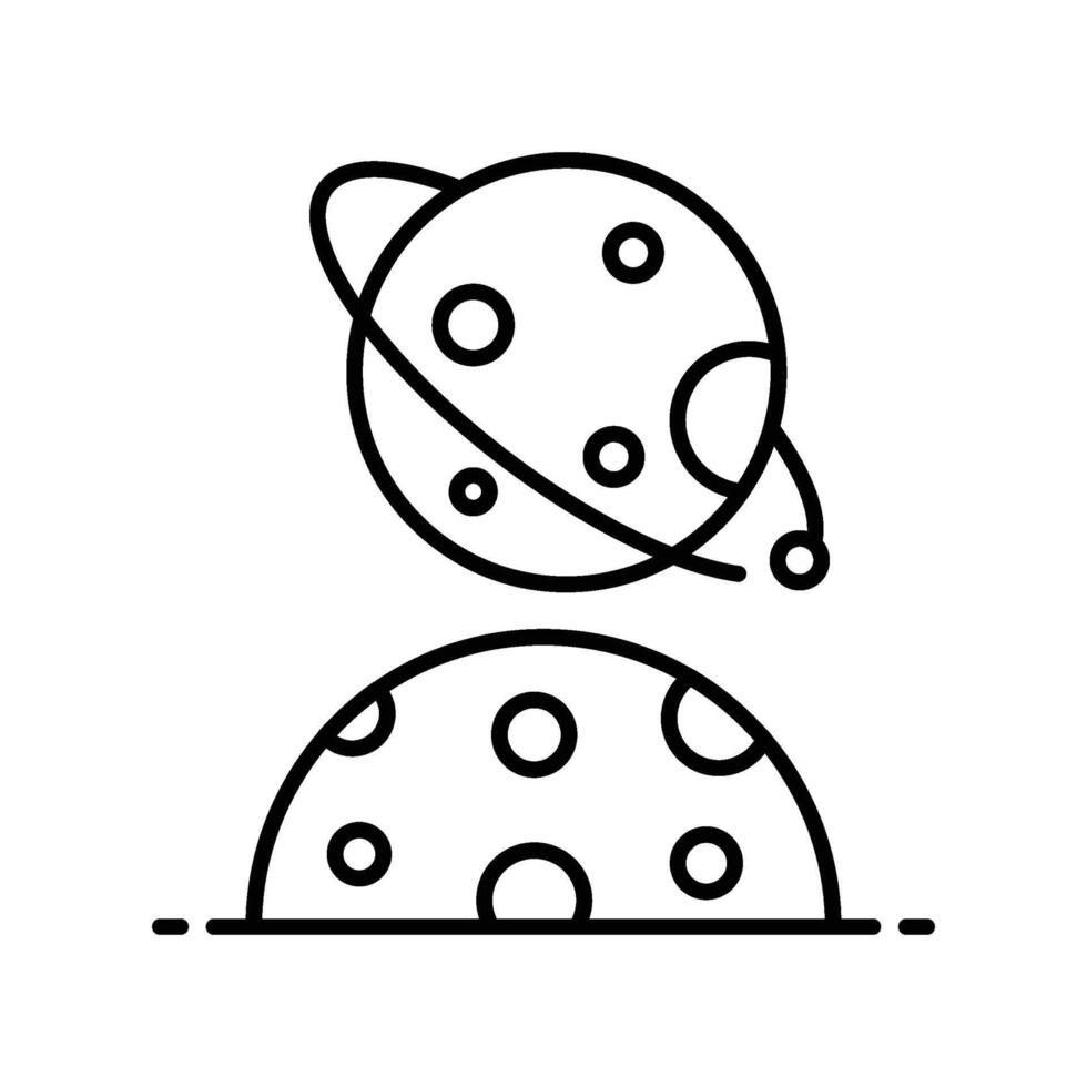 Planets close outline icon. EPS 10 file vector