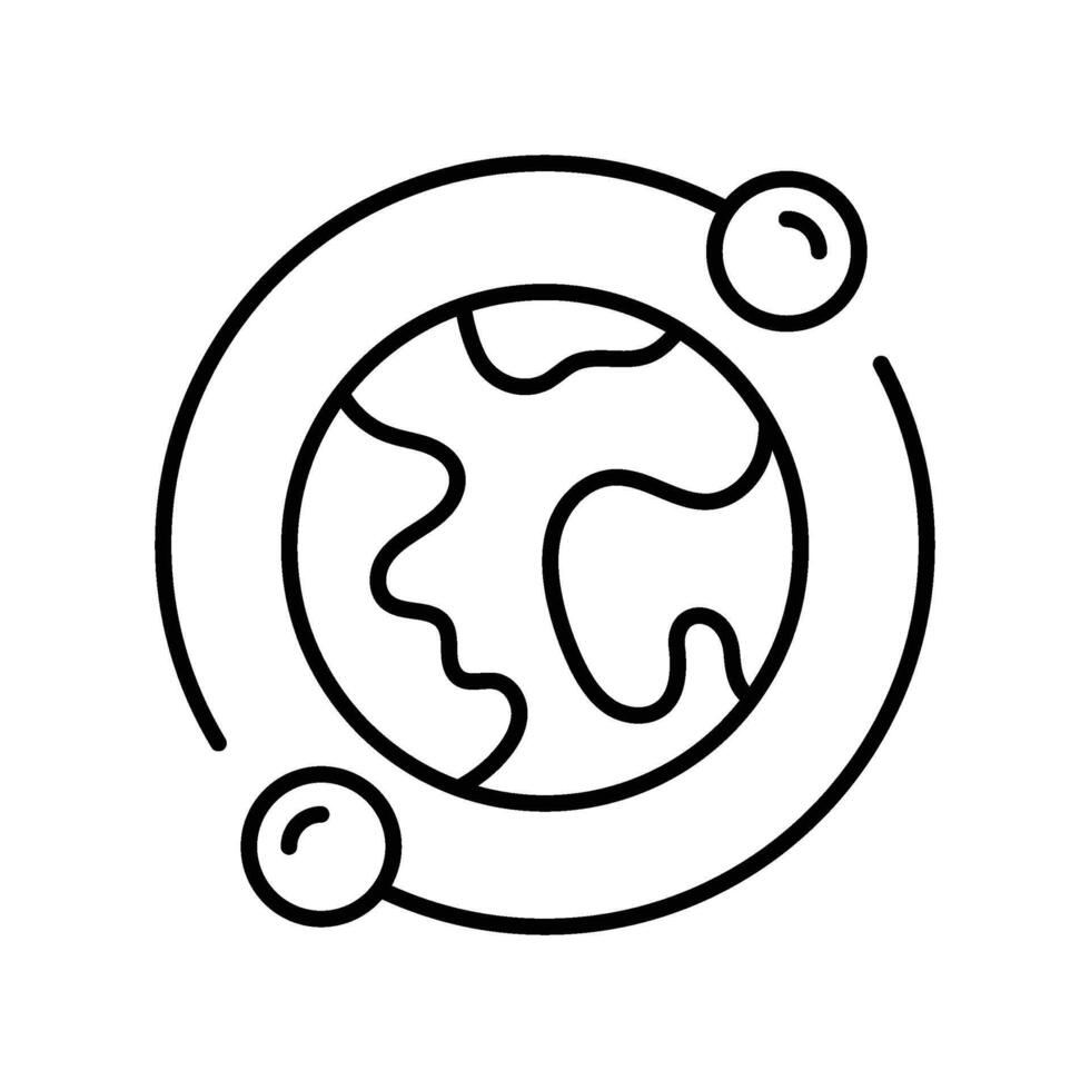 Planet Orbit. outline icon. EPS 10 file vector
