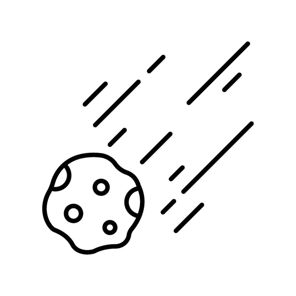 Asteroid falling outline icon. EPS 10 file vector