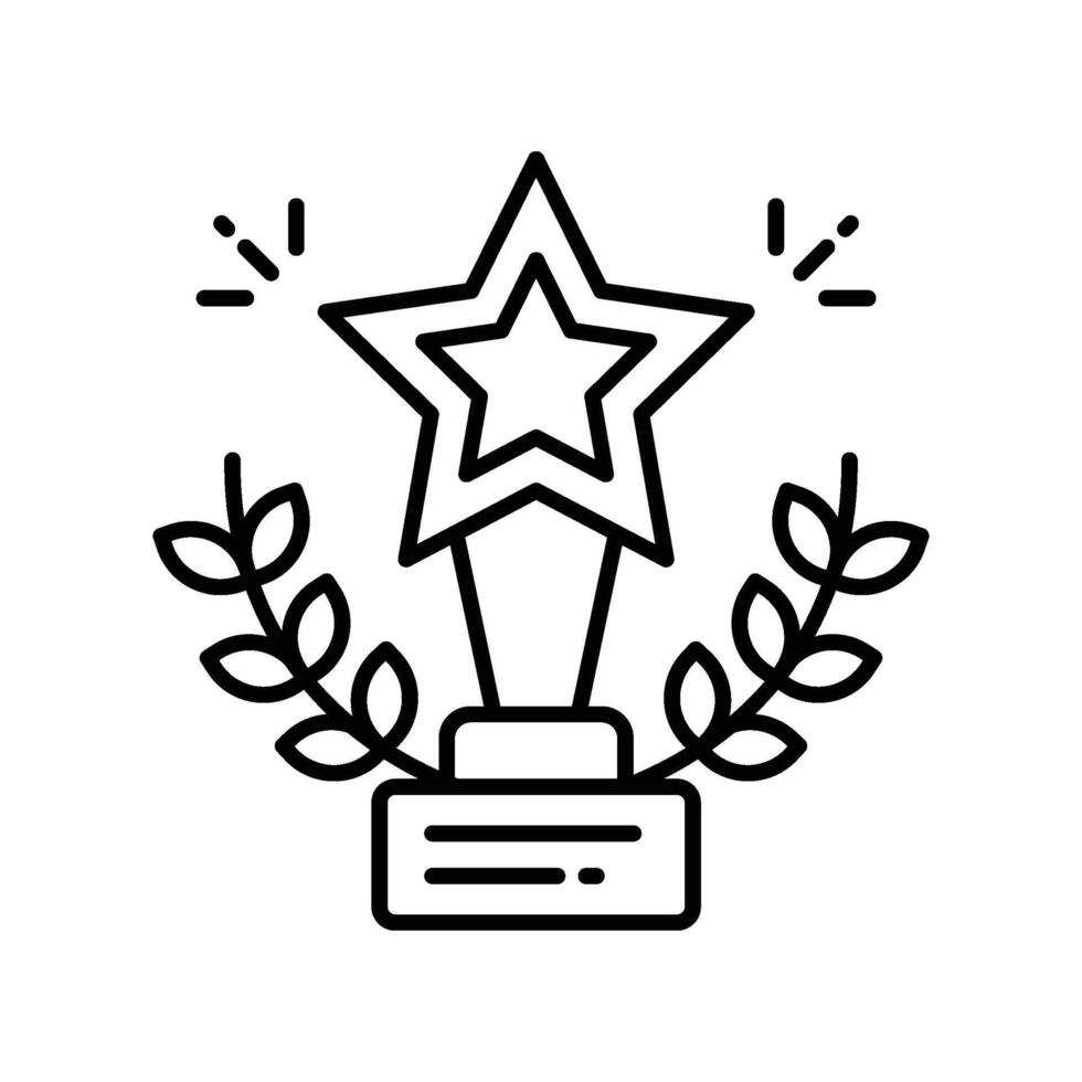 Star Trophy outline icon. EPS 10 file vector