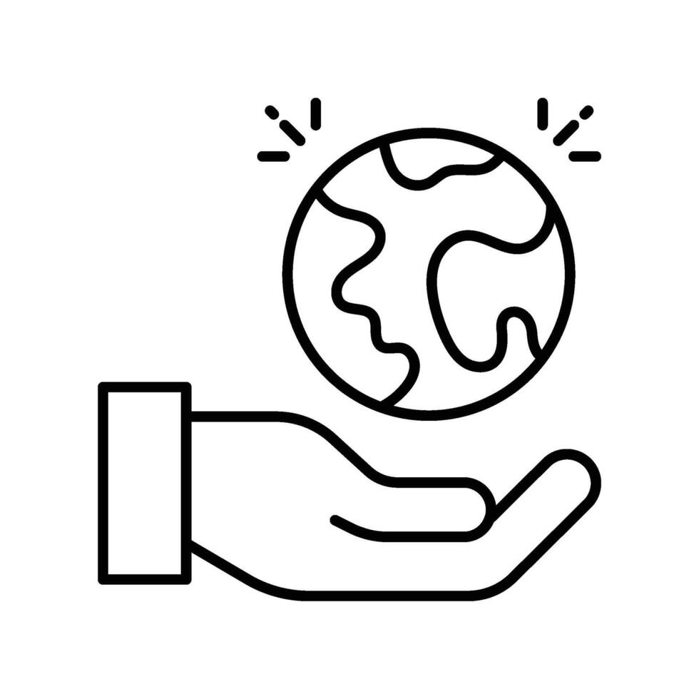 Holding Earth outline icon. EPS 10 file vector