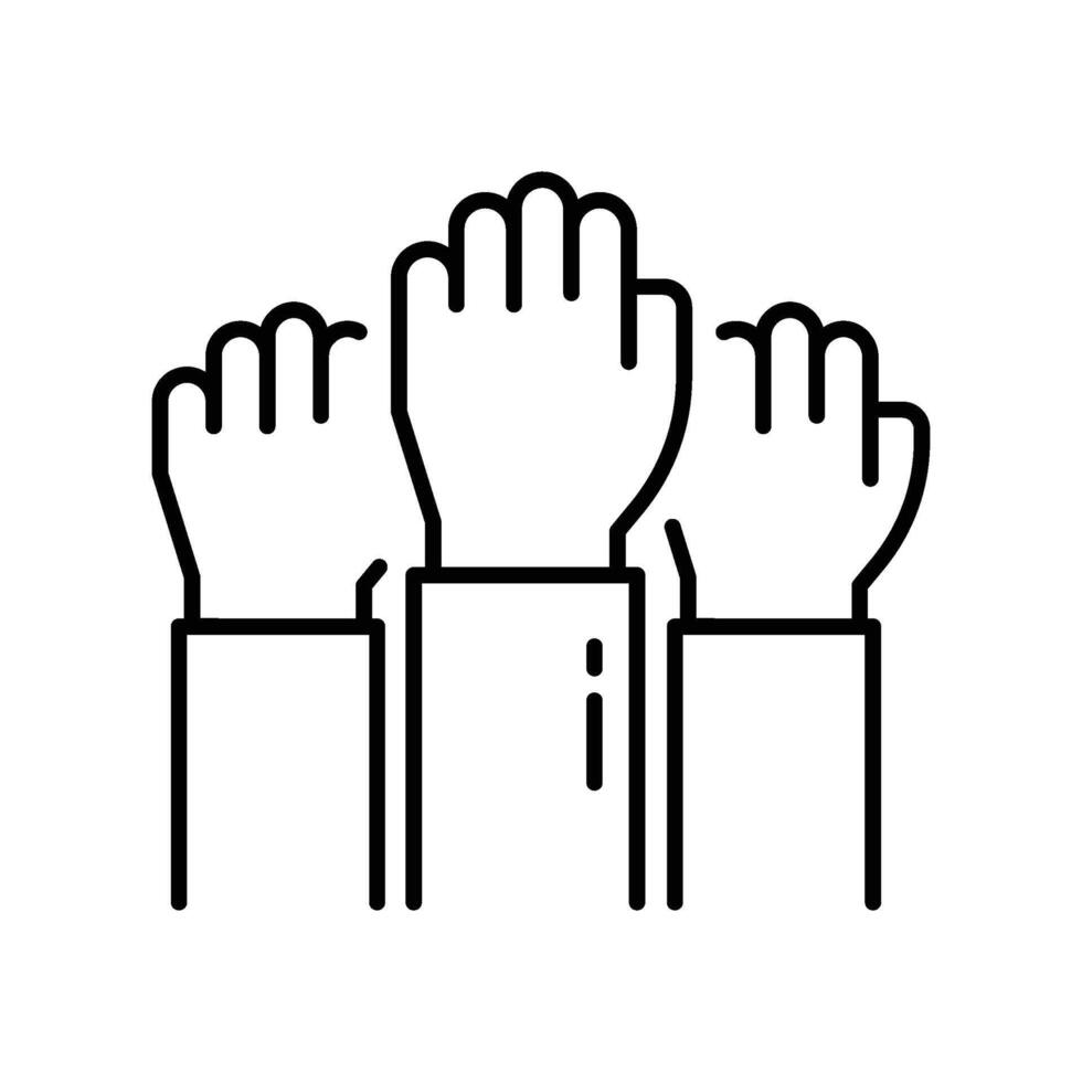 Hand Up outline icon. EPS 10 file vector