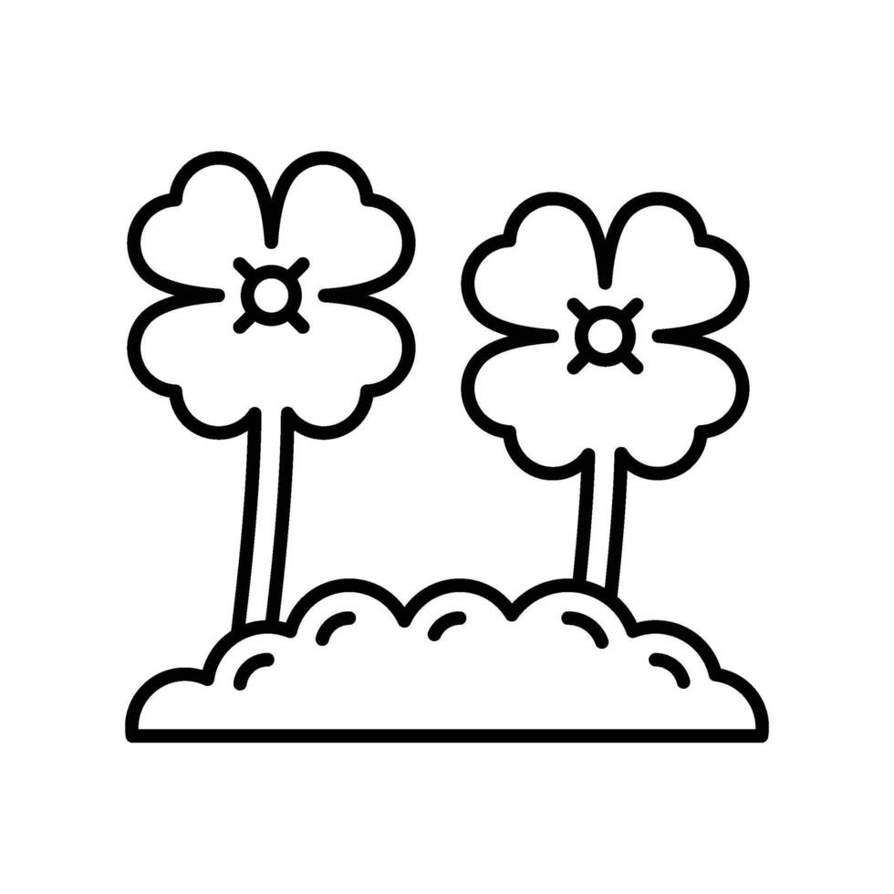 Shamrock flowers outline icon. EPS 10 file vector