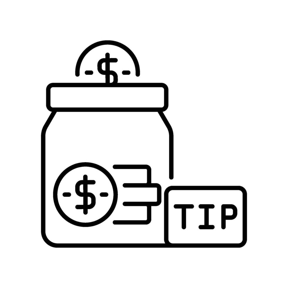 Tip Jar outline icon. EPS 10 file vector