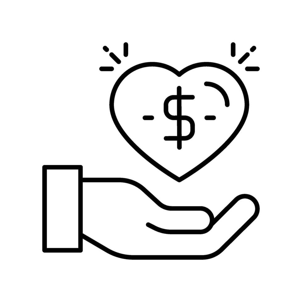 Philanthropy outline icon. EPS 10 file vector