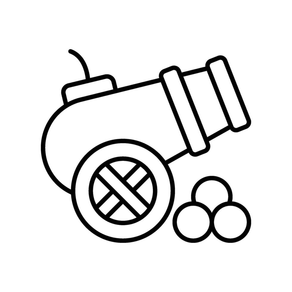 cannon outline icon. EPS 10 file vector