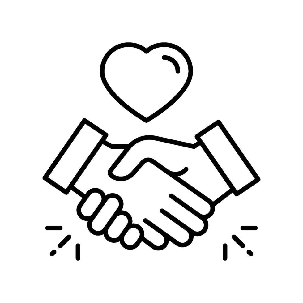 Handshake outline icon. EPS 10 file vector