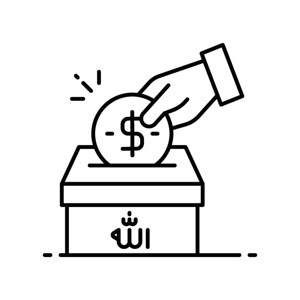 Zakat Bag Budget outline icon. EPS 10 file vector